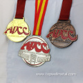 Zinc alloy gold custom sports medal with ribbon